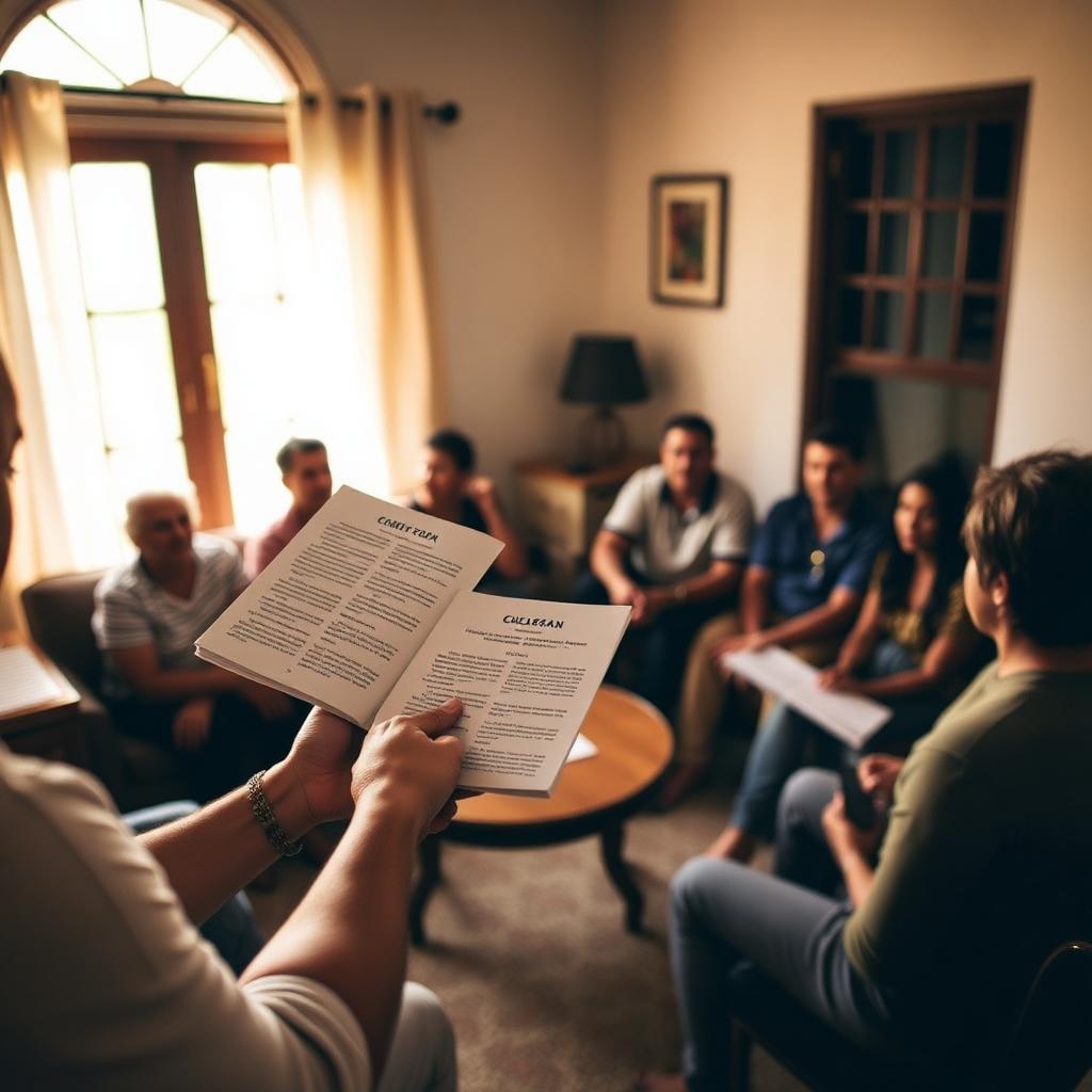 Apostila na mão de cada participante